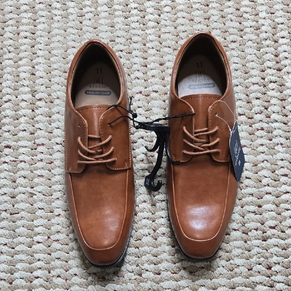 George Memory Foam Tommy Dress Oxford Size 11 Brown Shoes - Picture 1 of 3